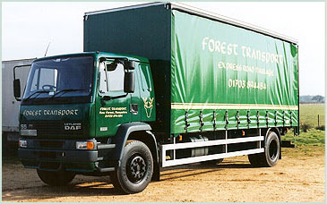 Forest Transport, UK and European Express Road Haulage, distribution, open storage, south coast, professional quality service, secure storage, box vans, curtainsiders, artics, tail lifts, event touring, horticultural industry, engineering, pharmaceuticals, RHA & CMR cover, Same day full loads, Marchwood, Southampton, Hampshire, UK